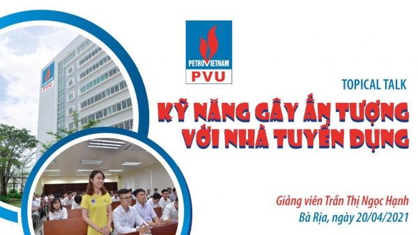 PVU tổ chức buổi nói chuyện chuyên đề “Kỹ năng gây ấn tượng với nhà tuyển dụng” cho sinh viên
