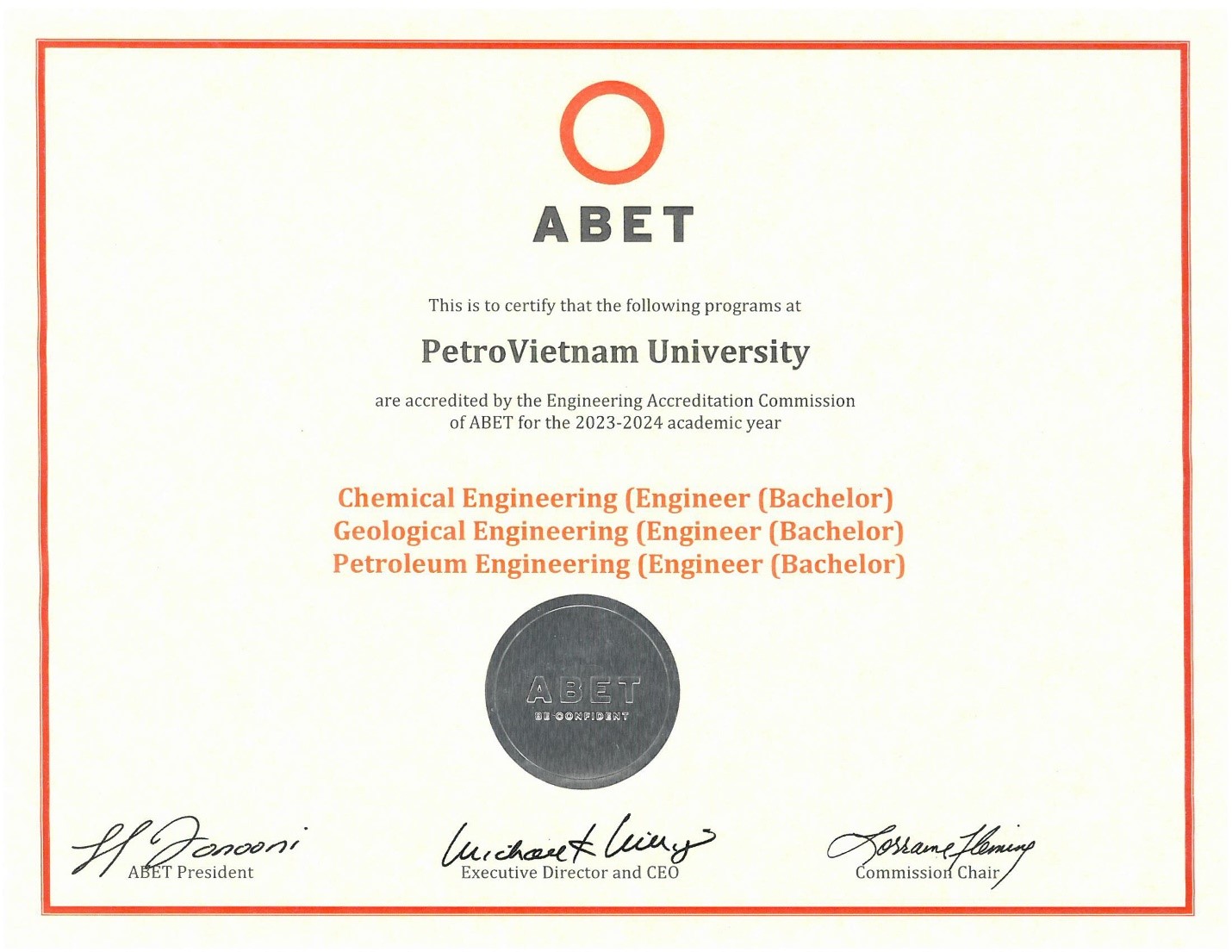 ABET QA Cert 3