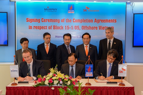 PVEP, SK và Murphy ký kết Thỏa thuận chuyển nhượng quyền lợi tham gia Lô 15-1/05