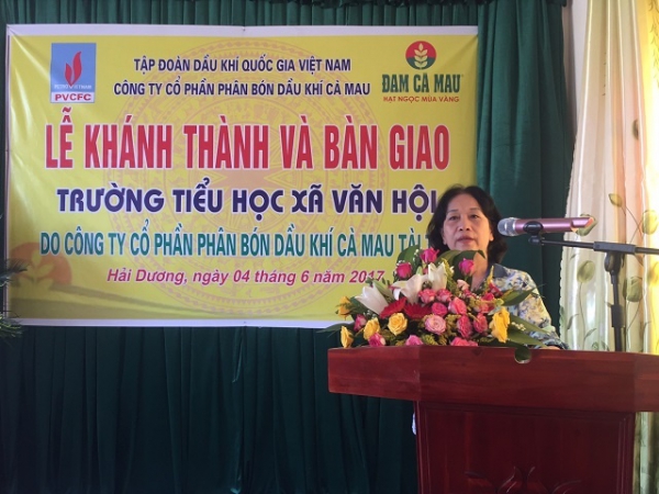 Đạm Cà Mau khánh thành trường Tiểu học xã Văn Hội, Ninh Giang, Hải Dương