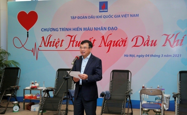 Chủ tịch HĐTV Petrovietnam - Hoàng Quốc Vượng kêu gọi toàn thể người lao động Dầu khí tham gia hiến máu