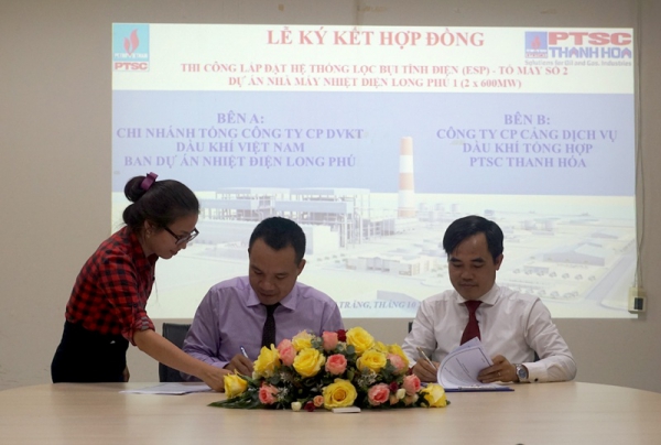 Ký hợp đồng thi công hệ thống lọc bụi tĩnh điện Nhiệt điện Long Phú 1